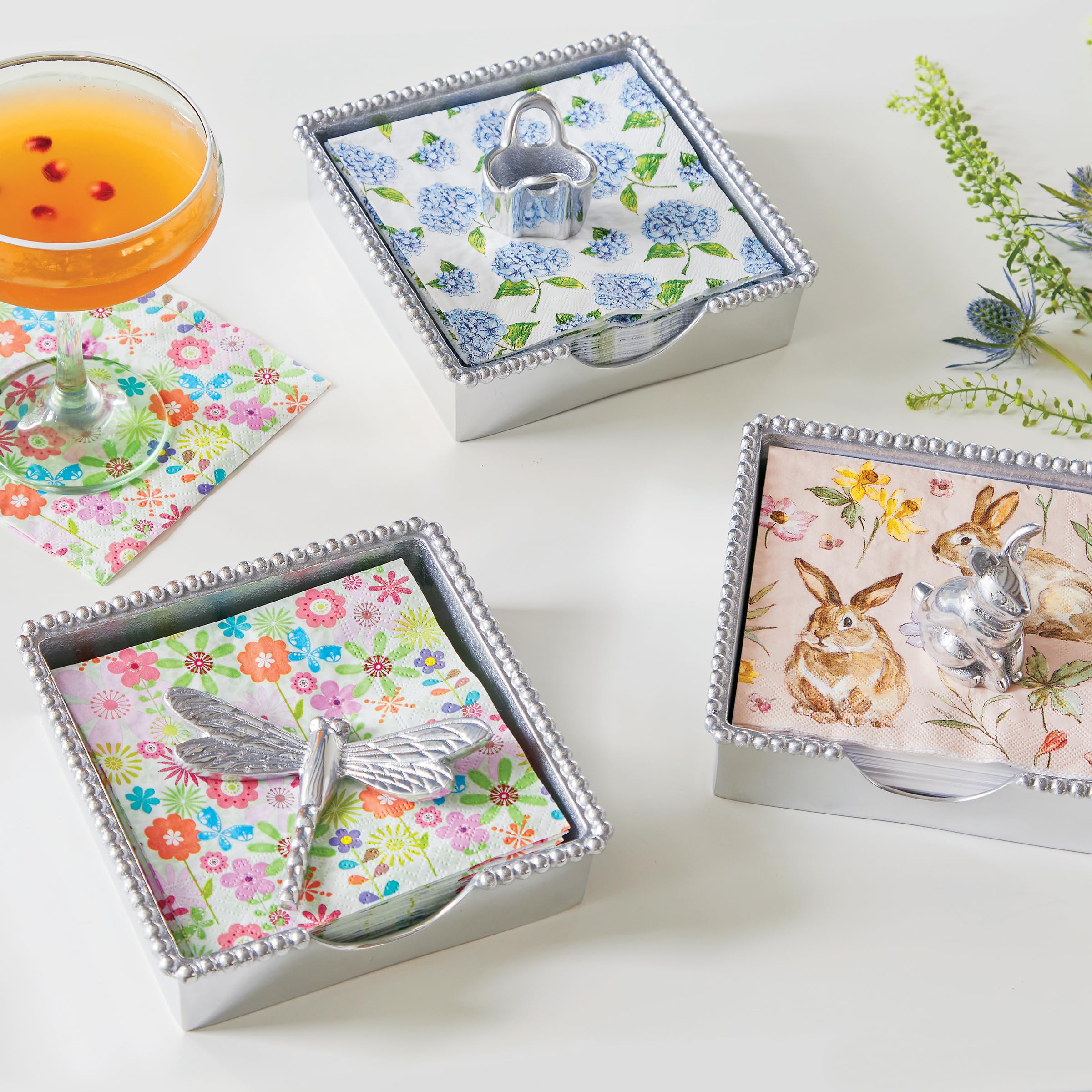 Amazon.com: Mariposa Bunny Napkin Weight, One Size, Silver: Napkin
